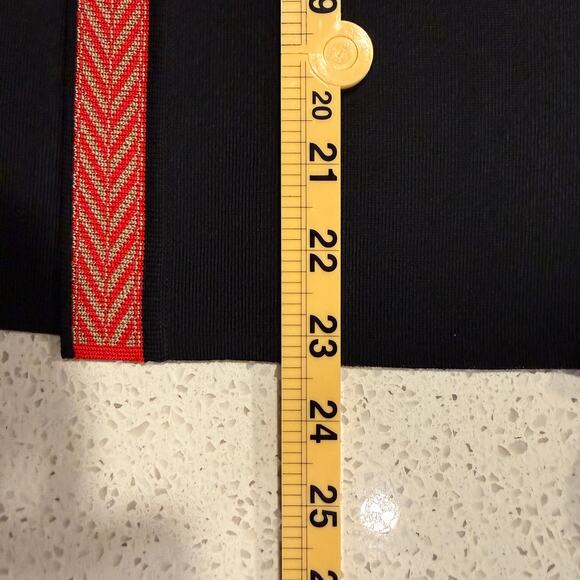 Ming Wang Black Open Front Cardigan Red Trim M Office Career Quiet Luxury Preppy - Picture 7 of 8